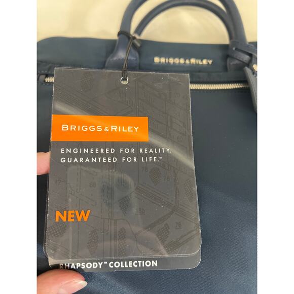 NWT Briggs & Riley Navy Blue Rhapsody Slim Business Case Laptop Travel Work Bag - Picture 4 of 8